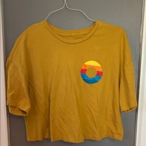 Women’s Outcasty Phish Mustard Yellow Fishmans Donut cropped Tee